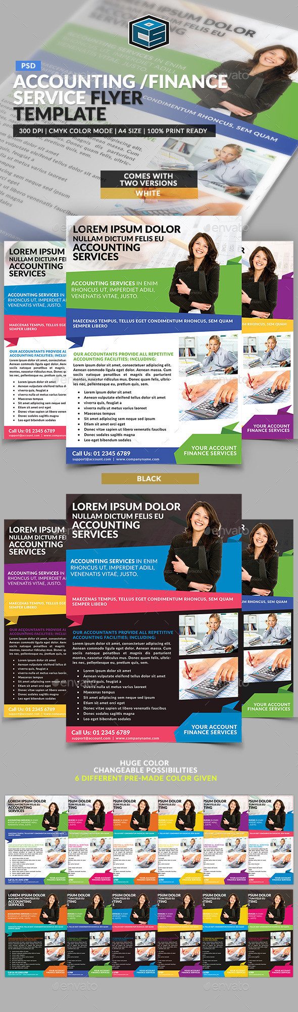 Accounting finance corporate service flyer poster template preview