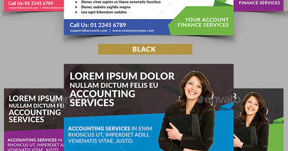 Box accounting finance corporate service flyer poster template preview