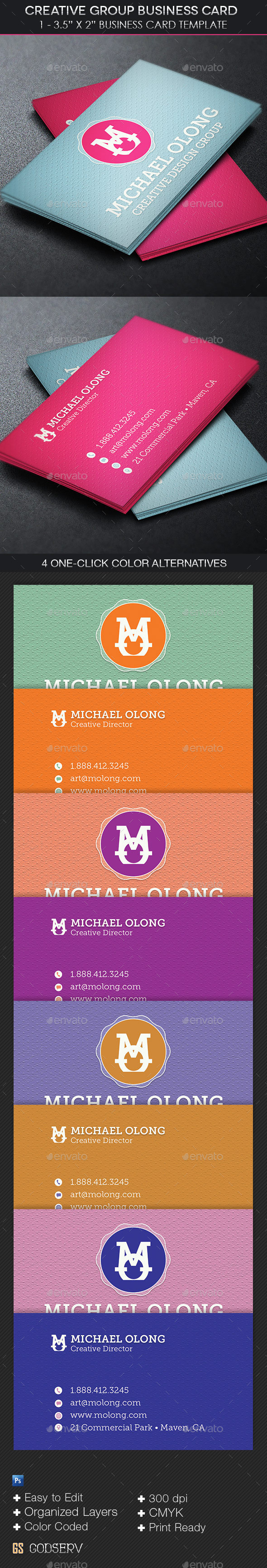 Creative group business card template preview