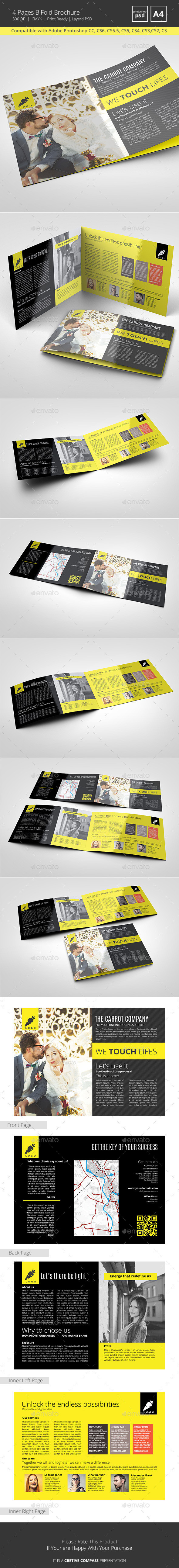 Landscape 4 pages brochure design template preview