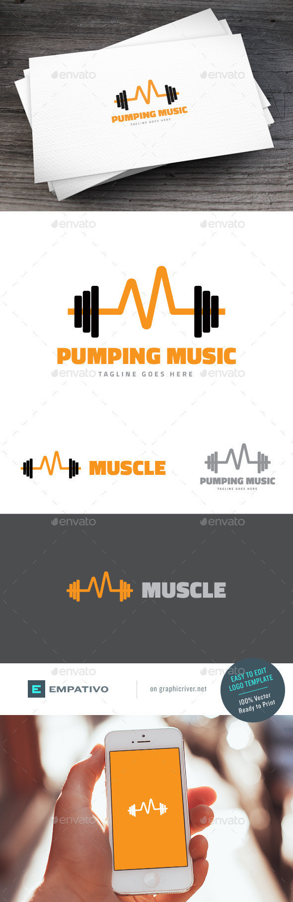 Pumping music logo template