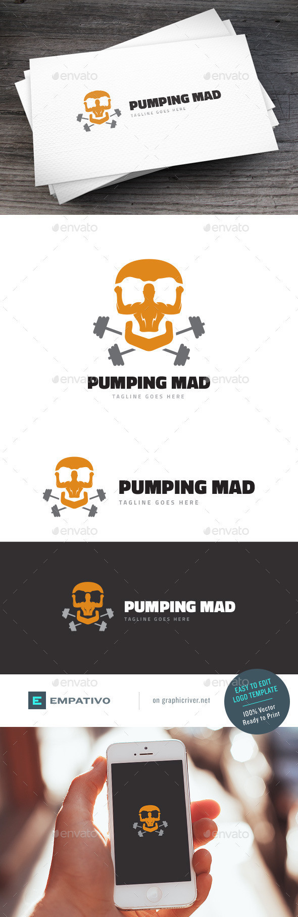 Pumping mad logo template