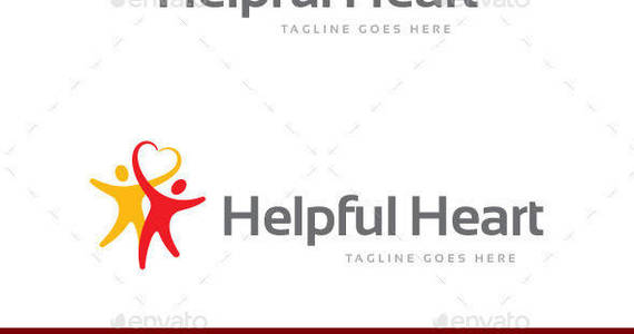 Box helpful heart logo template