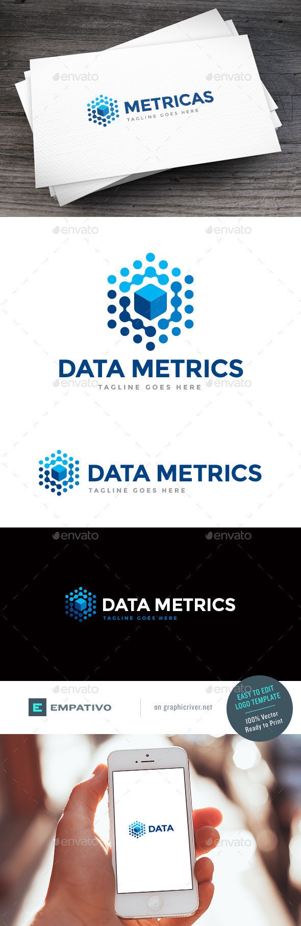 Data metrics logo template
