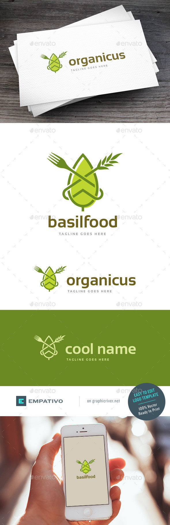 Basilfood logo template