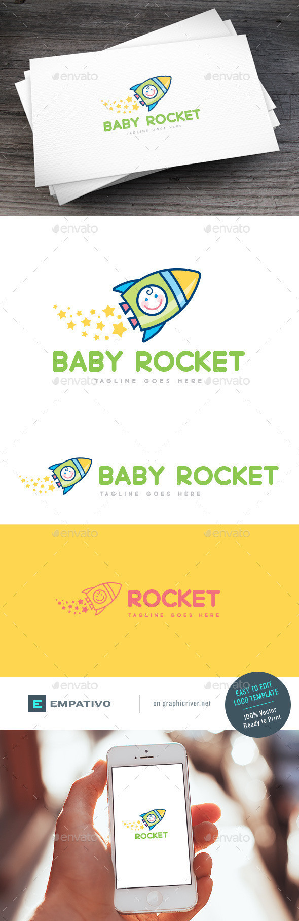 Baby rocket logo template