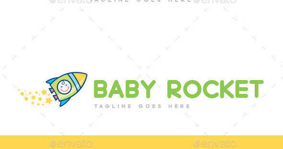 Box baby rocket logo template