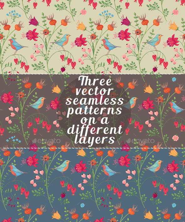 Three 20vector 20seamless 20patterns 20on 20a 20different 20backgrounds