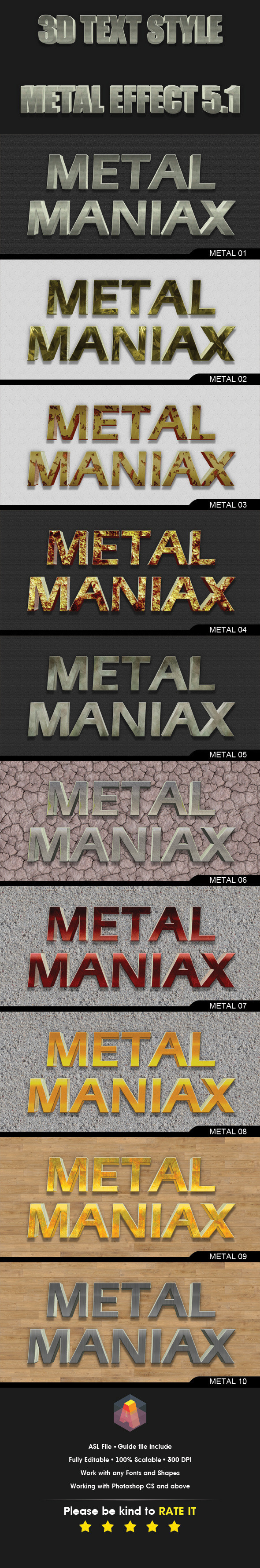 3d metal style preview