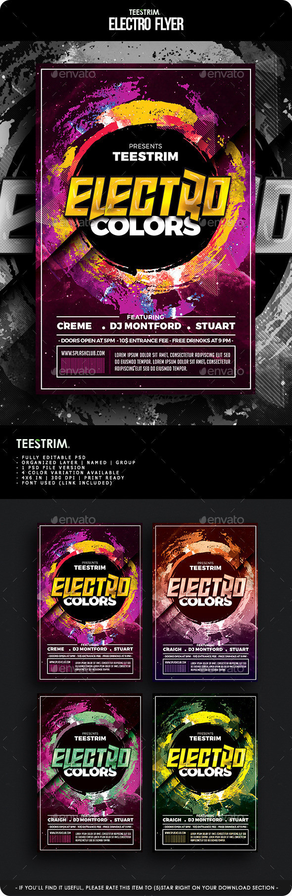 Teestrim flyer electro