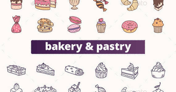 Box bakery and pastry icons 590