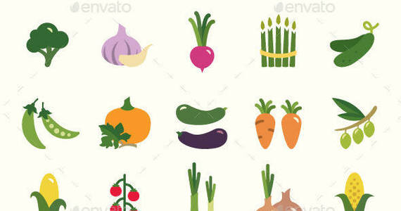Box 20 vegetables icons 590