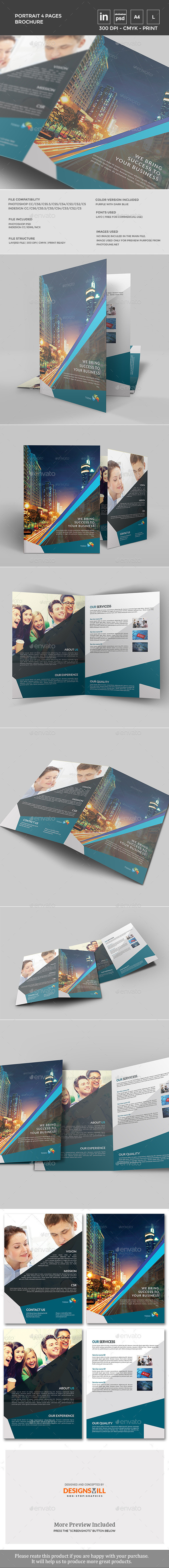 4 pages portrait brochure template design preview