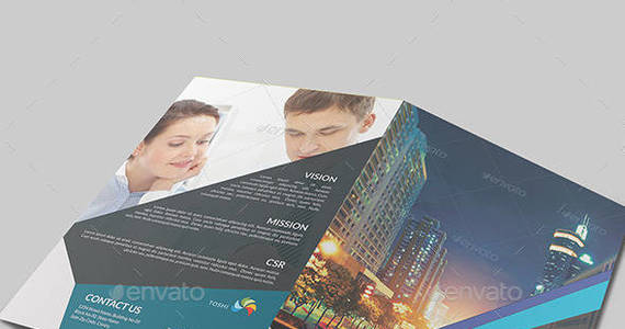 Box 4 pages portrait brochure template design preview