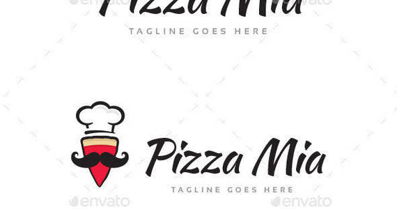 Box pizza mia logo template