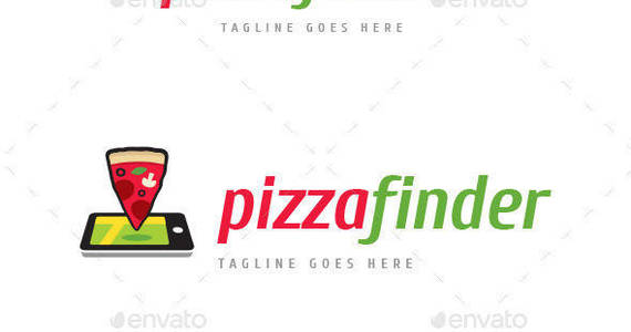 Box pizza finder logo template