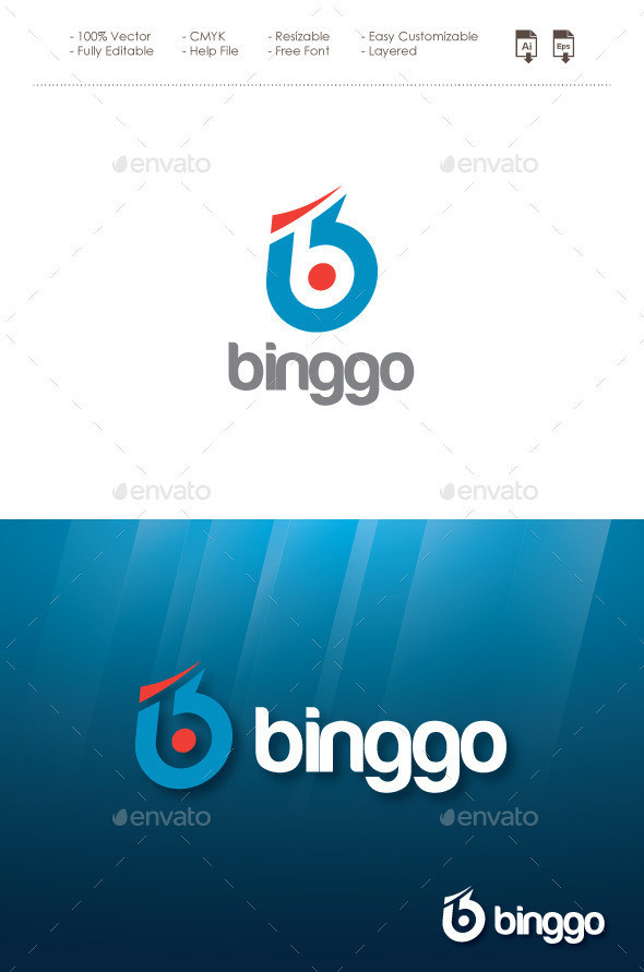 Binggo logo letter b logo template