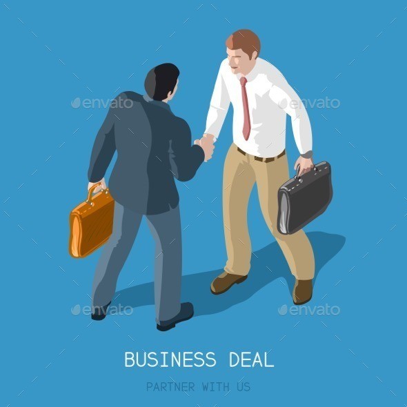 Business deal people isometric aurielaki 590