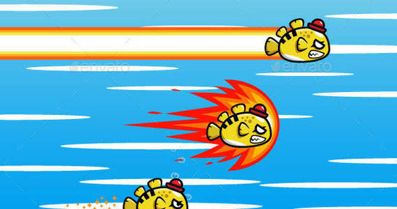 Box tiger fish game character sprite sheet sidescroller game asset flying flappy animation gui mobile games gameart game art 590