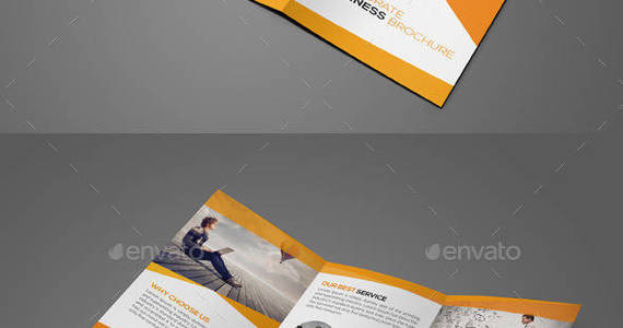 Box corporate trifold brochure preview