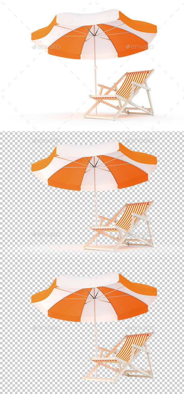 Single deck chair umbrella preview