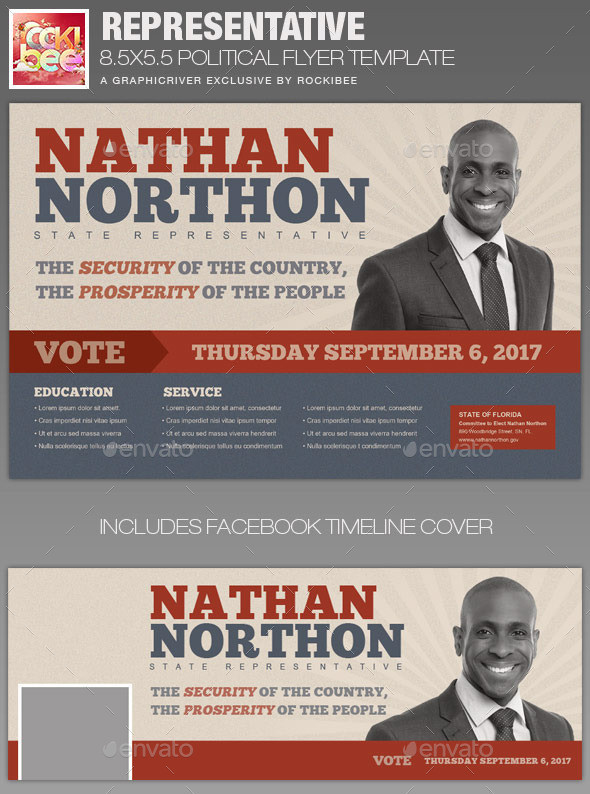 Representative political flyer template image preview