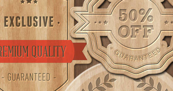 Box 01 main preview carved wood sign photoshop action