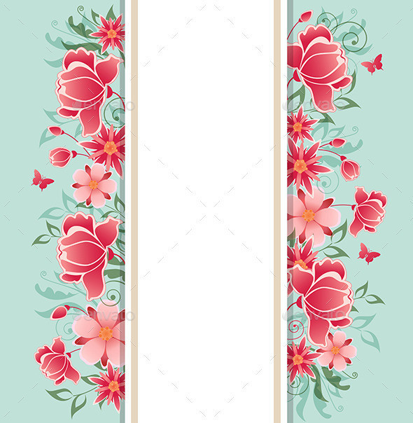 Banner red flowers590