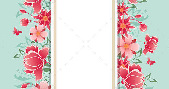 Box banner red flowers590