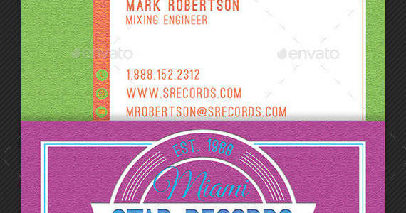 Box recording studio business card template preview