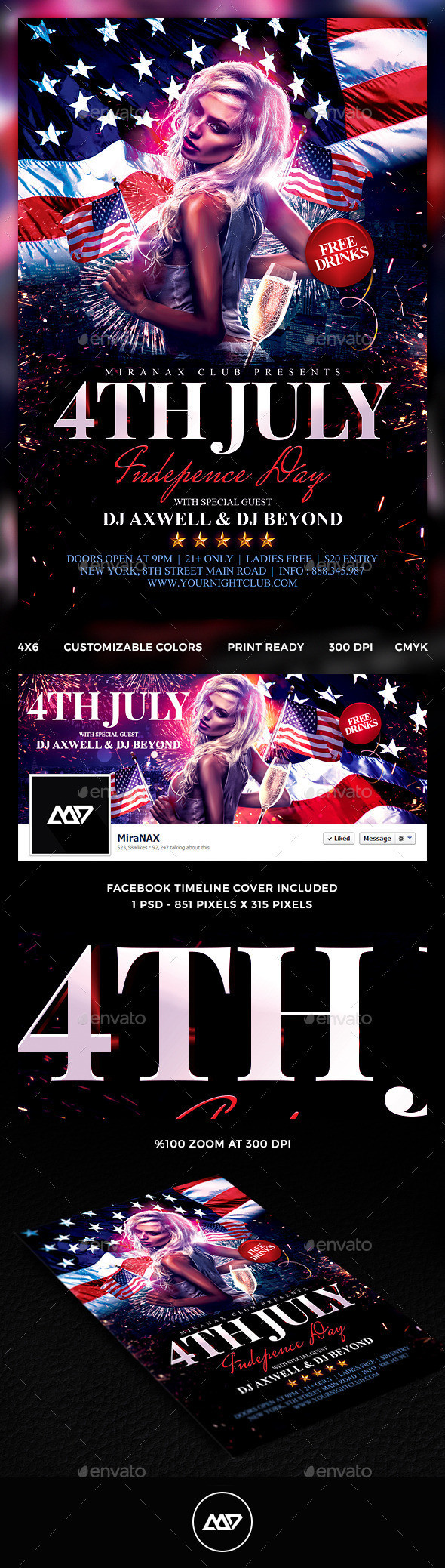 4th 20of 20july 20flyer 20template 20psd