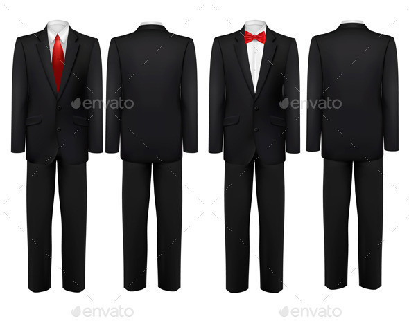 01 set of business suit with tie t