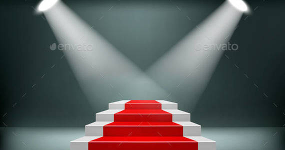 Box 01 background with light room with red carpet t