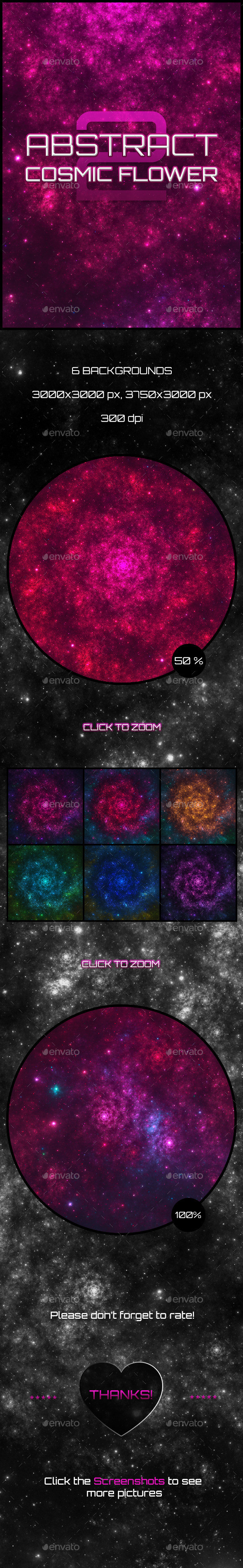 Abstract cosmic flower backgrounds 2   preview