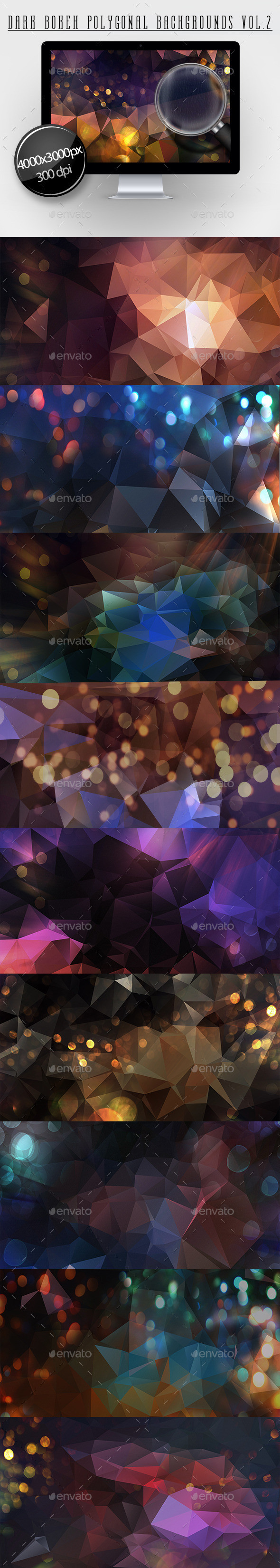 Dark bokeh polygonal background 20preview