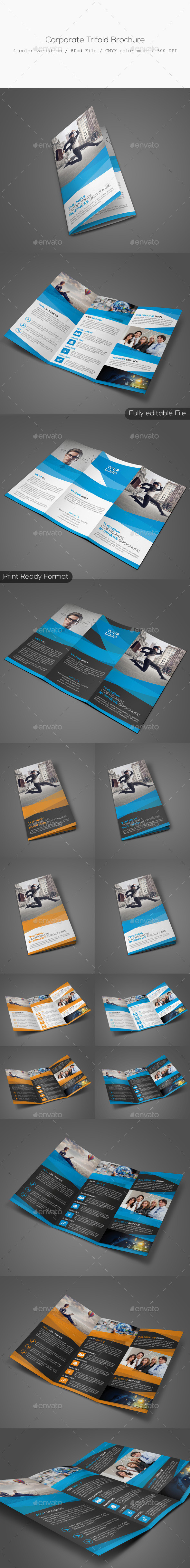 Corporate trifold brochure preview