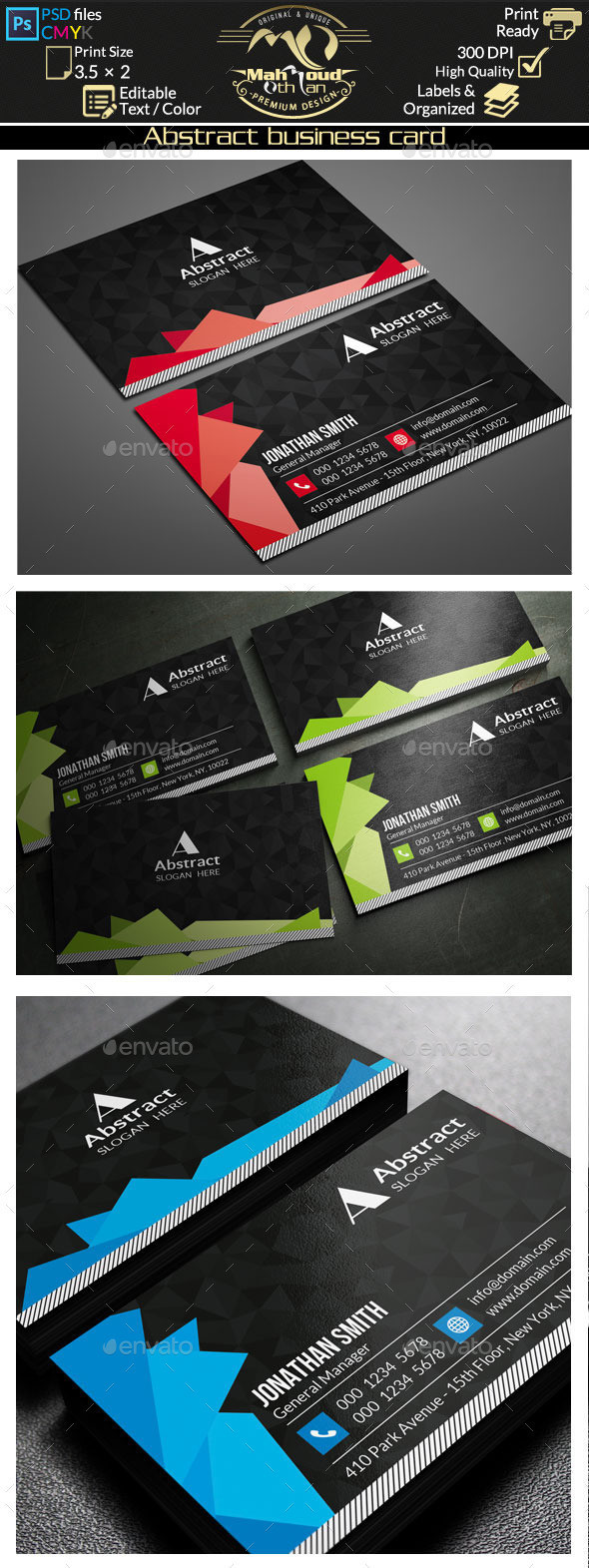 Creative abstract corporate business card 85 preview