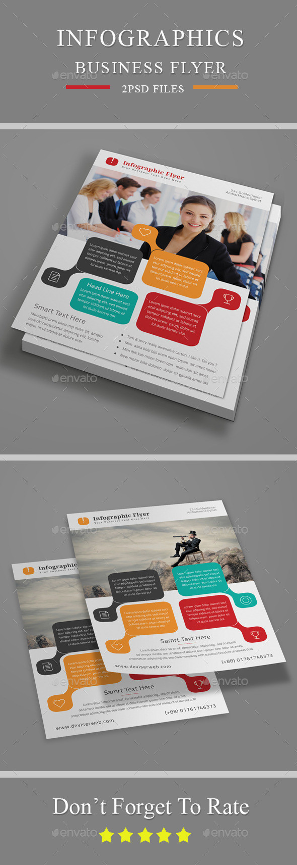 Infographics business flyer template