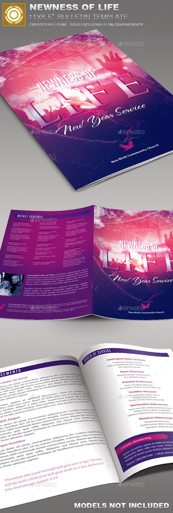Newness of life bulletin template image preview