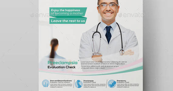 Box obstetrics medical flyer template preview