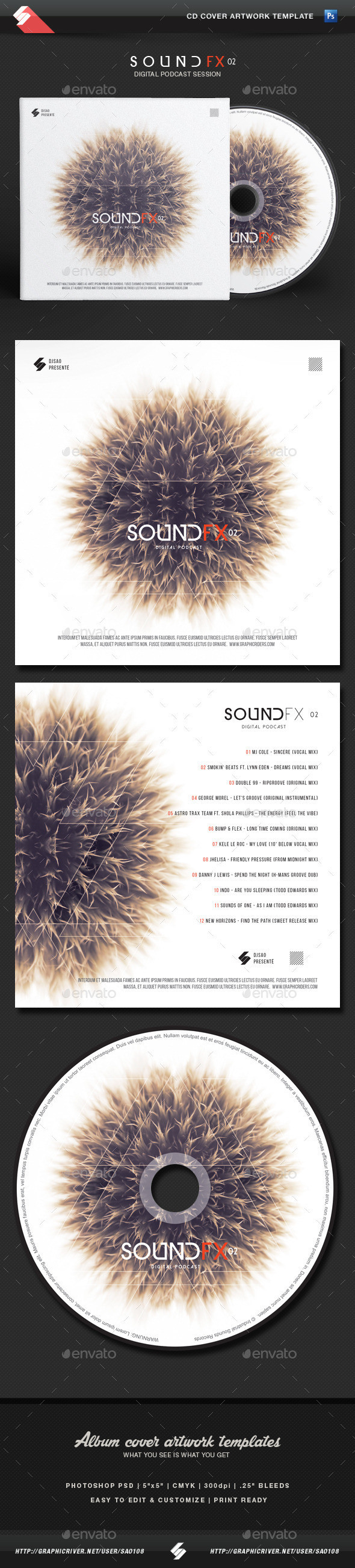 Soundfx2 cd cover template preview