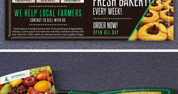 Box farmers market bifold brochure showcase