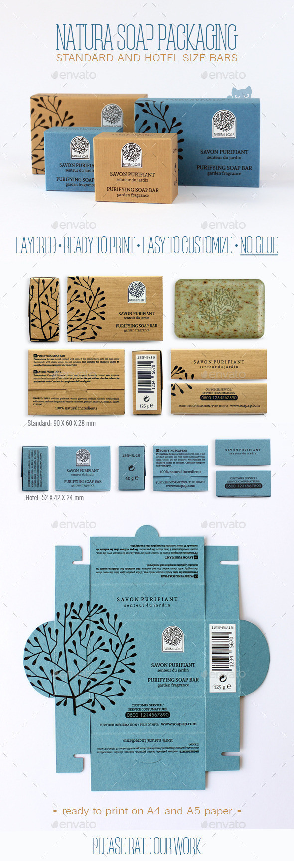 Natura soap packaging preview