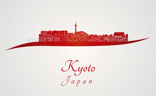 Kyoto 20skyline 20in 20red