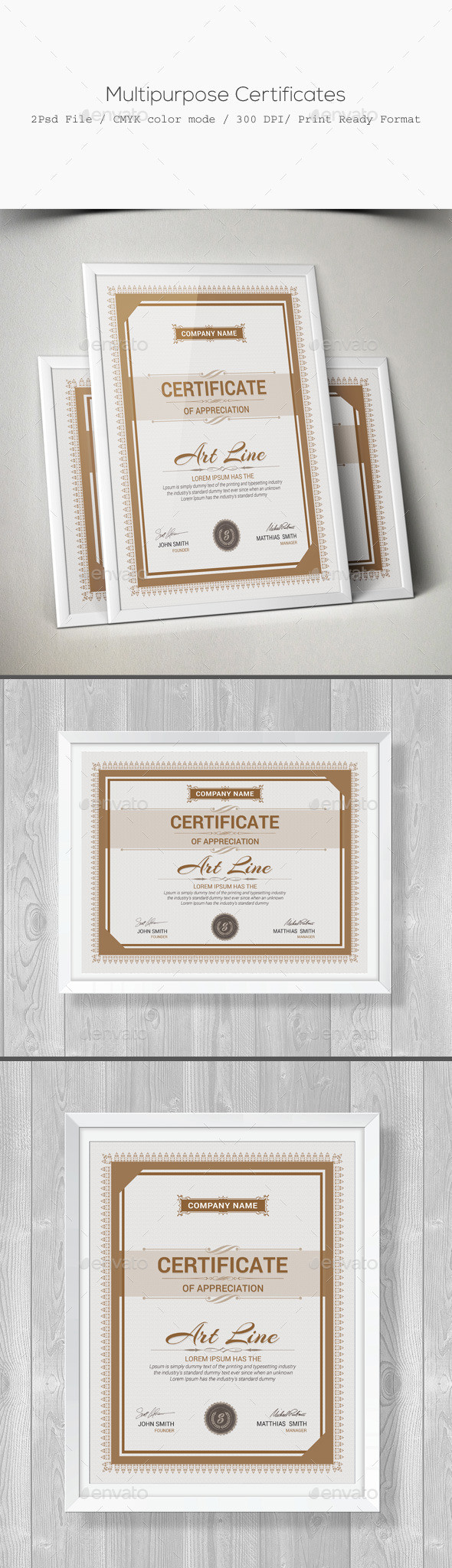 Multipurpose certificates preview
