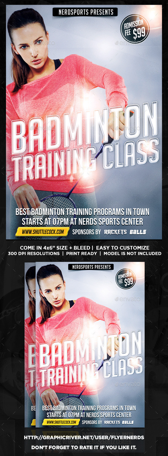 Badminton 20training 20class 20sports 20flyer 20preview