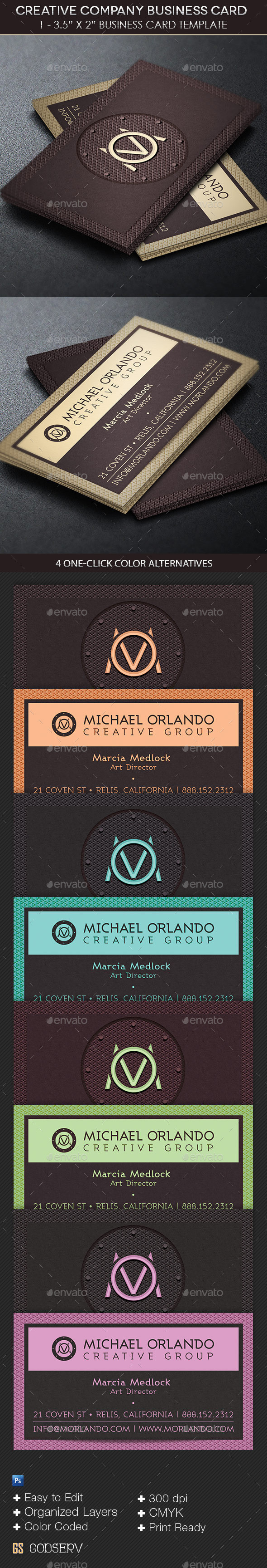 Creative company business card template preview