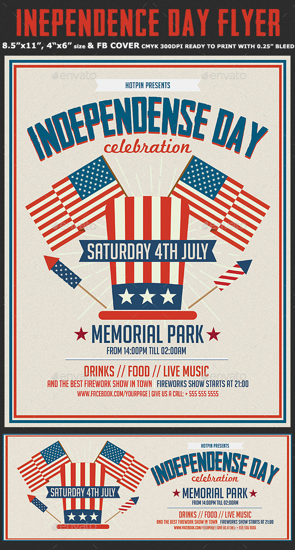Independence day flyer template preview