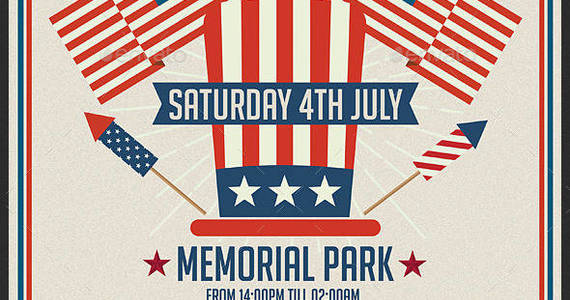 Box independence day flyer template preview