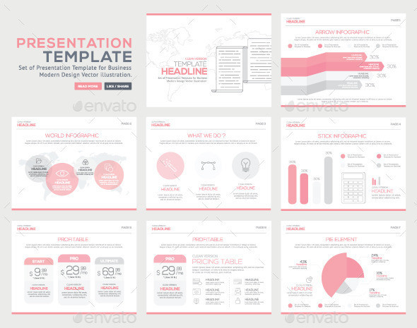Presentation template clean design 3 preview